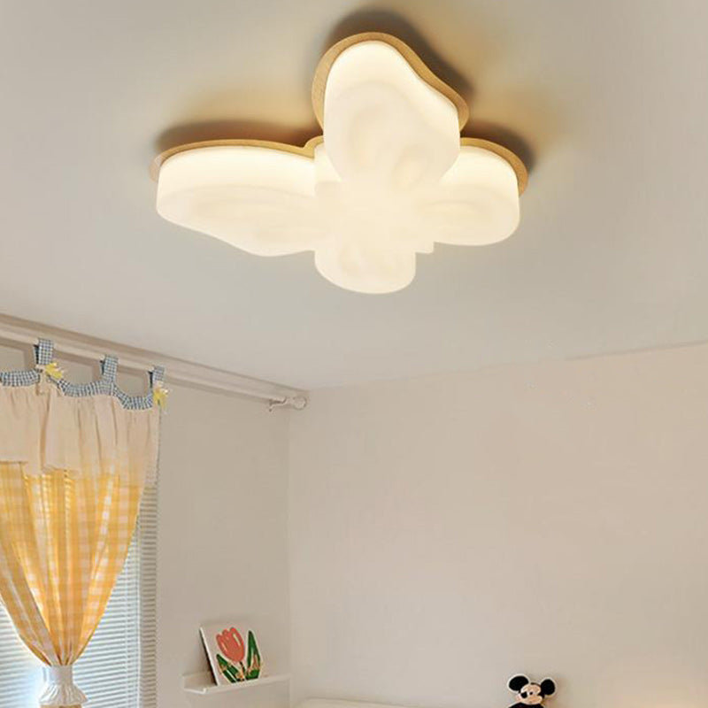 Butterfly Plastic LED Kids Semi-Flush Mount Ceiling Light