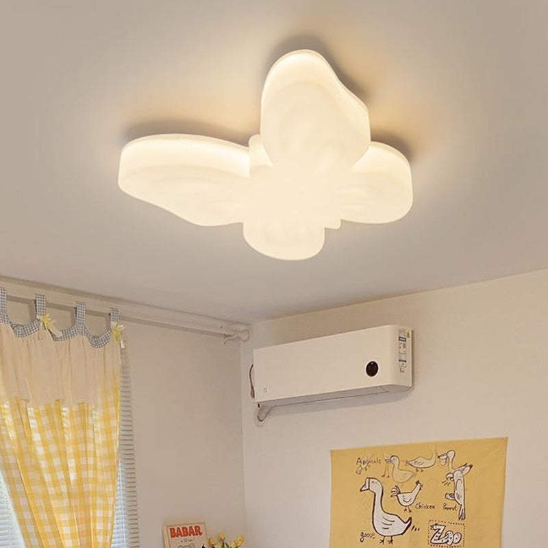 Butterfly Plastic LED Kids Semi-Flush Mount Ceiling Light