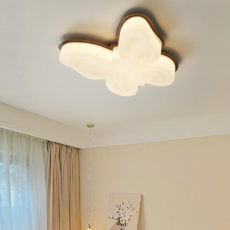 Butterfly Plastic LED Kids Semi-Flush Mount Ceiling Light