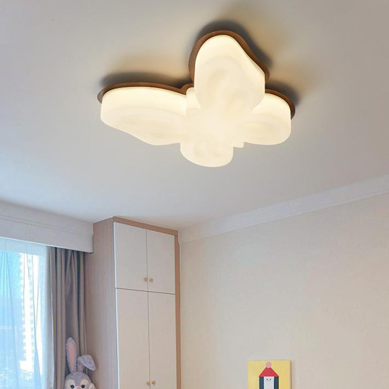Butterfly Plastic LED Kids Semi-Flush Mount Ceiling Light