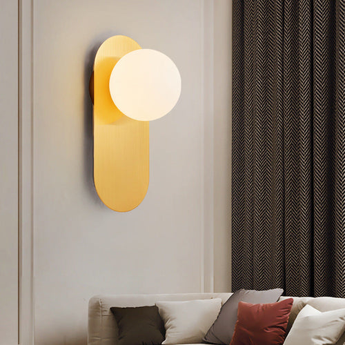 Scandinavian Oval Iron Glass 1-Light Wall Sconce Lamp