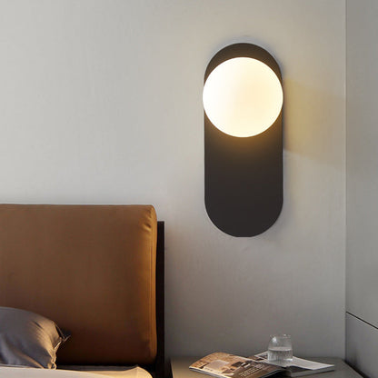 Scandinavian Oval Iron Glass 1-Light Wall Sconce Lamp