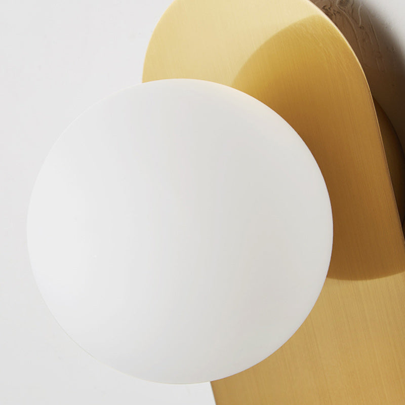 Scandinavian Oval Iron Glass 1-Light Wall Sconce Lamp