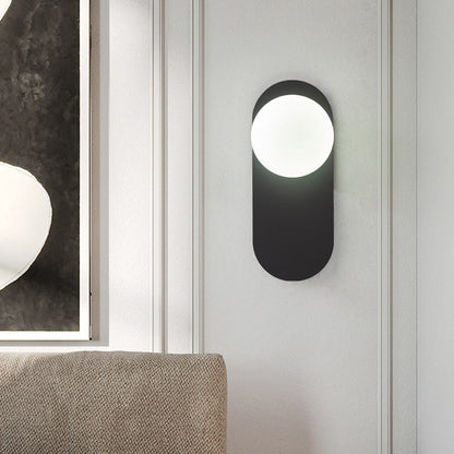 Scandinavian Oval Iron Glass 1-Light Wall Sconce Lamp