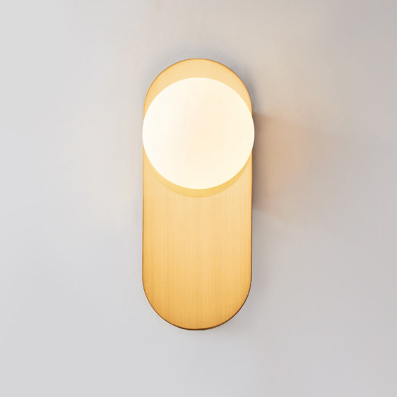 Scandinavian Oval Iron Glass 1-Light Wall Sconce Lamp