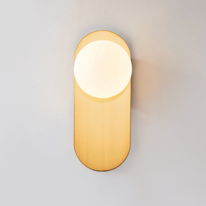Scandinavian Oval Iron Glass 1-Light Wall Sconce Lamp