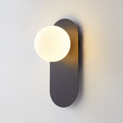 Scandinavian Oval Iron Glass 1-Light Wall Sconce Lamp
