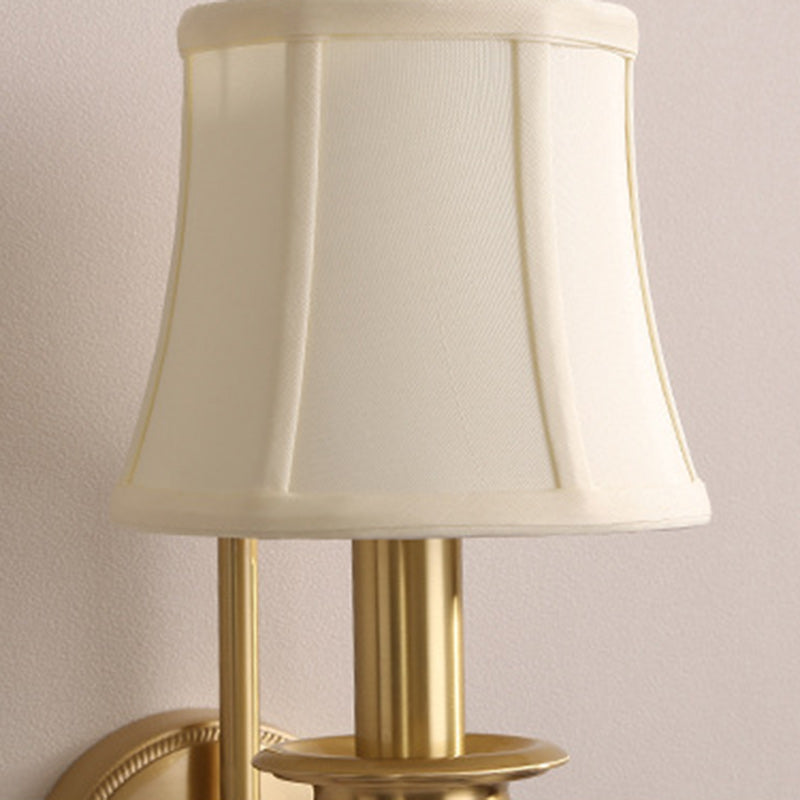 Traditional Drum Copper Fabric 1-Light Wall Sconce Lamp