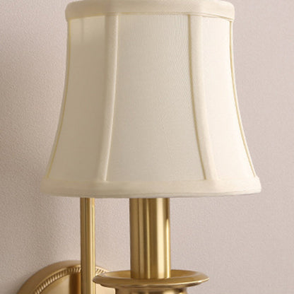 Traditional Drum Copper Fabric 1-Light Wall Sconce Lamp