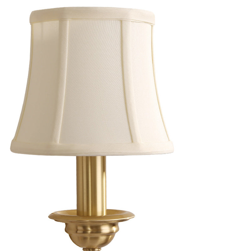 Traditional Drum Copper Fabric 1-Light Wall Sconce Lamp