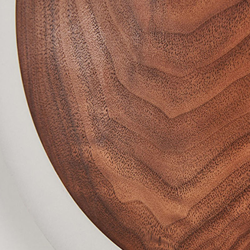 Contemporary Nordic Round Wood Acrylic LED Wall Sconce Lamp