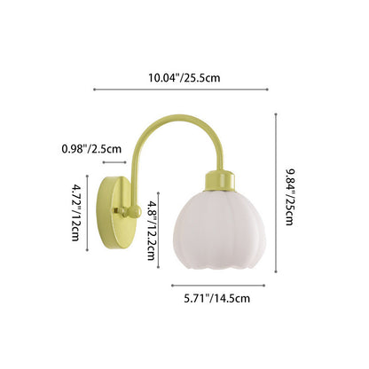 Nordic Flower Iron Glass 1-Light Wall Sconce Lamp