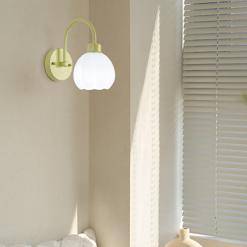 Nordic Flower Iron Glass 1-Light Wall Sconce Lamp