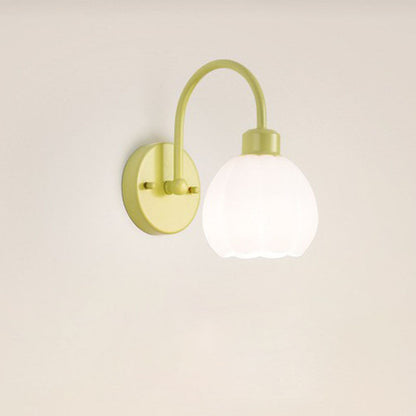 Nordic Flower Iron Glass 1-Light Wall Sconce Lamp