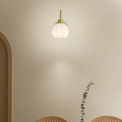 Nordic Flower Iron Glass 1-Light Wall Sconce Lamp