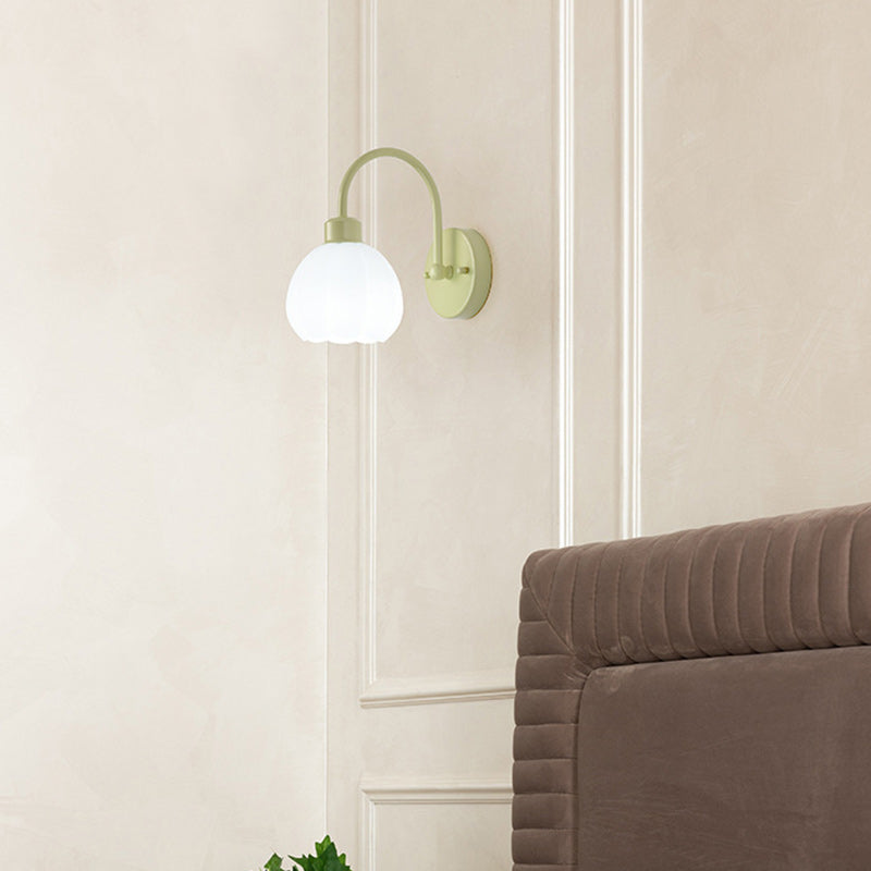 Nordic Flower Iron Glass 1-Light Wall Sconce Lamp