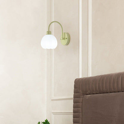 Nordic Flower Iron Glass 1-Light Wall Sconce Lamp