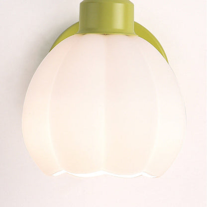 Nordic Flower Iron Glass 1-Light Wall Sconce Lamp