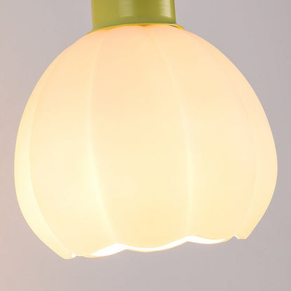 Nordic Flower Iron Glass 1-Light Wall Sconce Lamp