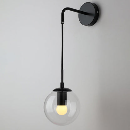 Modern Minimalist Globe Iron Glass 1-Light Wall Sconce Lamp