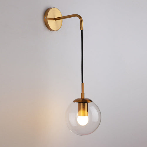 Modern Minimalist Globe Iron Glass 1-Light Wall Sconce Lamp