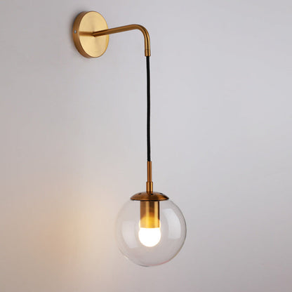 Modern Minimalist Globe Iron Glass 1-Light Wall Sconce Lamp