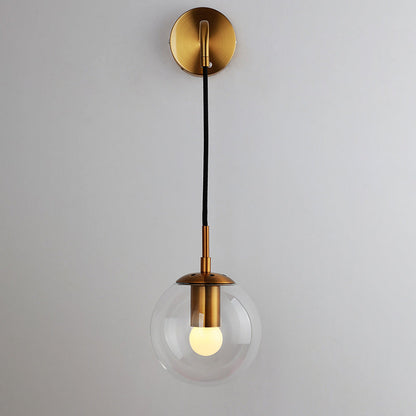 Modern Minimalist Globe Iron Glass 1-Light Wall Sconce Lamp