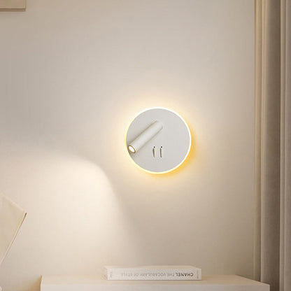 Modern Minimalist Round Iron PVC LED Wall Sconce Lamp