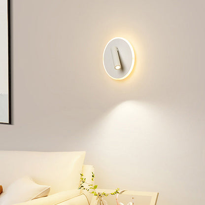 Modern Minimalist Round Iron PVC LED Wall Sconce Lamp
