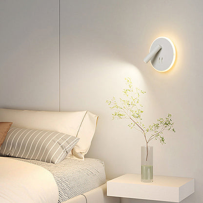 Modern Minimalist Round Iron PVC LED Wall Sconce Lamp