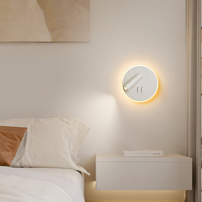 Modern Minimalist Round Iron PVC LED Wall Sconce Lamp