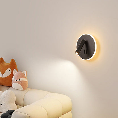 Modern Minimalist Round Iron PVC LED Wall Sconce Lamp