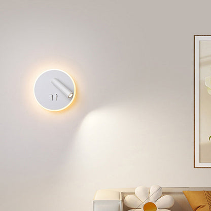Modern Minimalist Round Iron PVC LED Wall Sconce Lamp