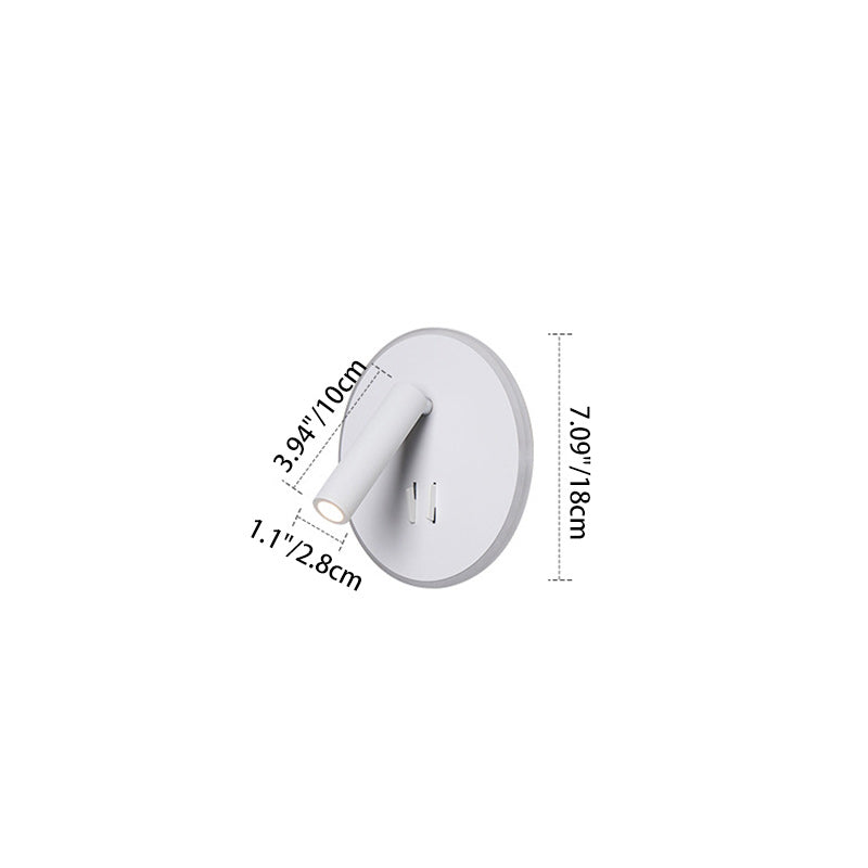 Modern Minimalist Round Iron PVC LED Wall Sconce Lamp