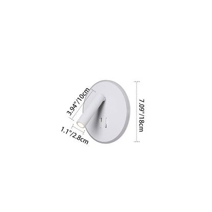 Modern Minimalist Round Iron PVC LED Wall Sconce Lamp