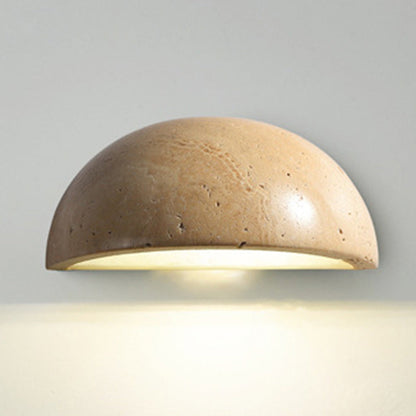 Japanese Semicircle Stone 1-Light Wall Sconce Lamp