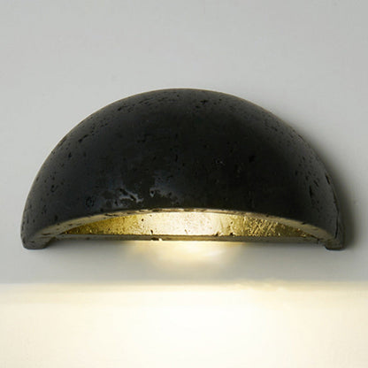Japanese Semicircle Stone 1-Light Wall Sconce Lamp