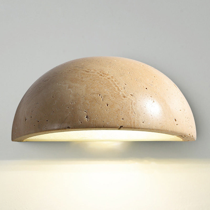 Japanese Semicircle Stone 1-Light Wall Sconce Lamp