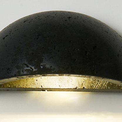 Japanese Semicircle Stone 1-Light Wall Sconce Lamp