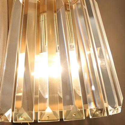 Luxury Cylinder Steel Crystal 2-Light Wall Sconce Lamp