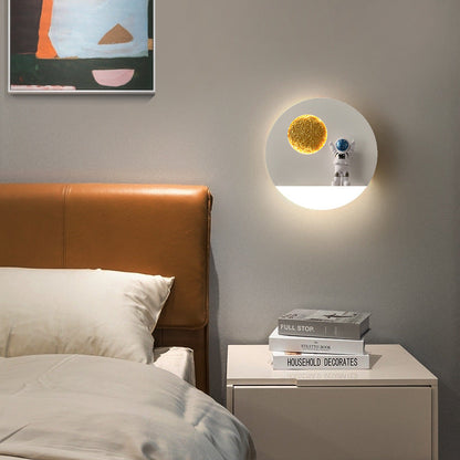 Creative Round Iron Resin Acrylic LED Wall Sconce Lamp