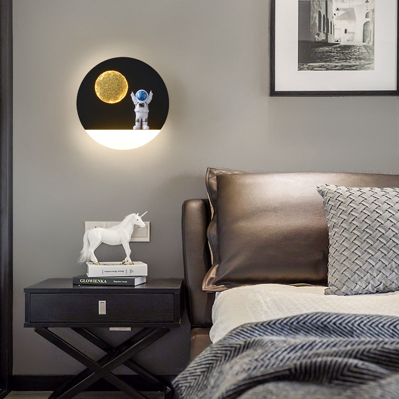 Creative Round Iron Resin Acrylic LED Wall Sconce Lamp
