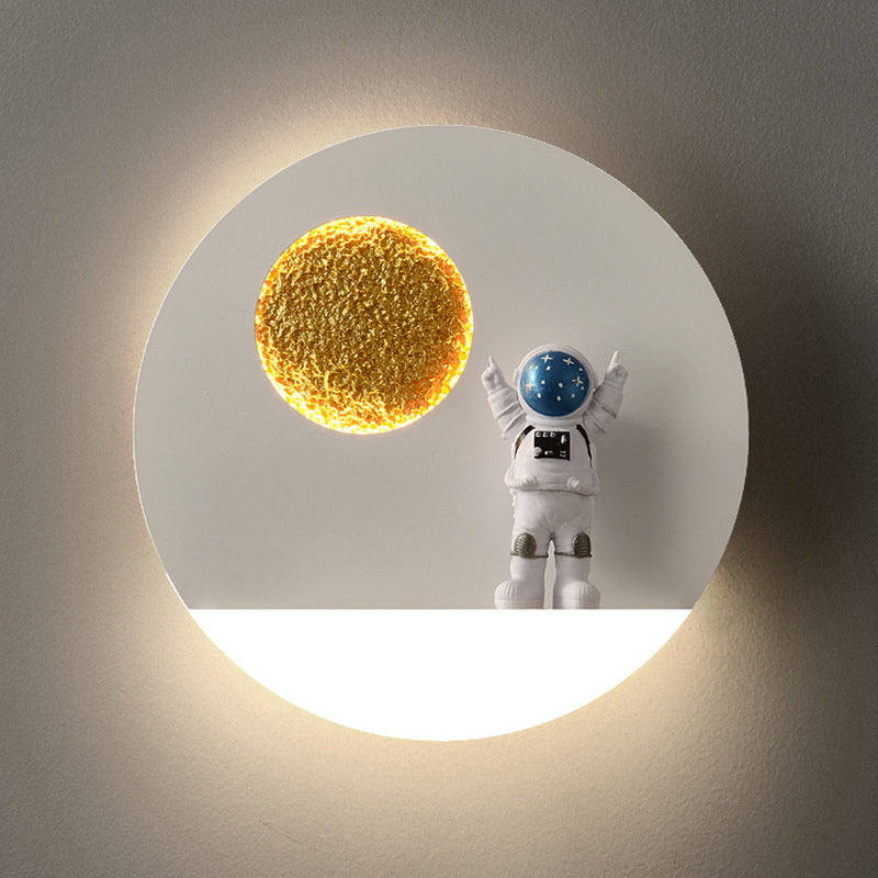 Creative Round Iron Resin Acrylic LED Wall Sconce Lamp