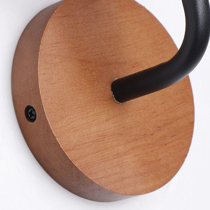 Traditional Japanese Dome Wood Stone LED Wall Sconce Lamp