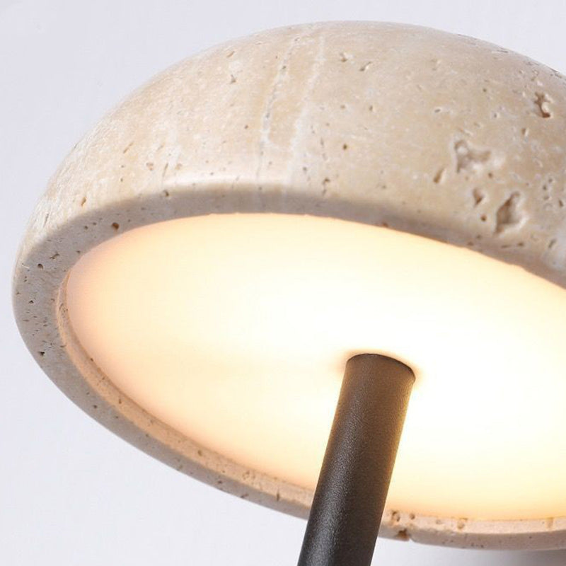 Traditional Japanese Dome Wood Stone LED Wall Sconce Lamp