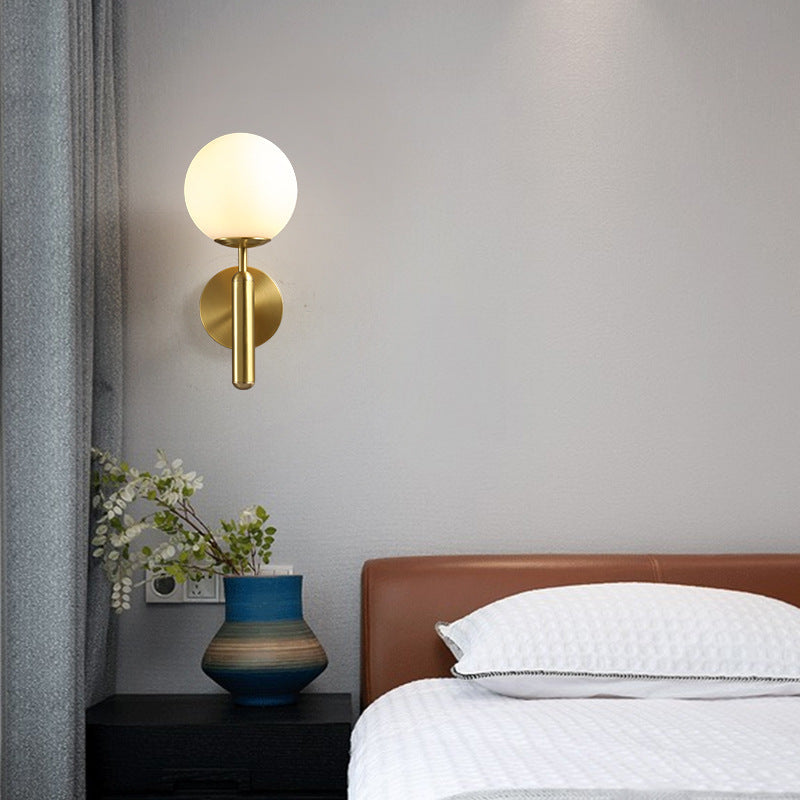 Scandinavian Globe Copper Glass 1-Light Wall Sconce Lamp