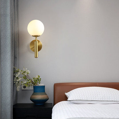 Scandinavian Globe Copper Glass 1-Light Wall Sconce Lamp