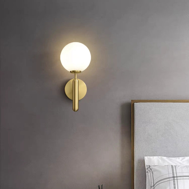 Scandinavian Globe Copper Glass 1-Light Wall Sconce Lamp