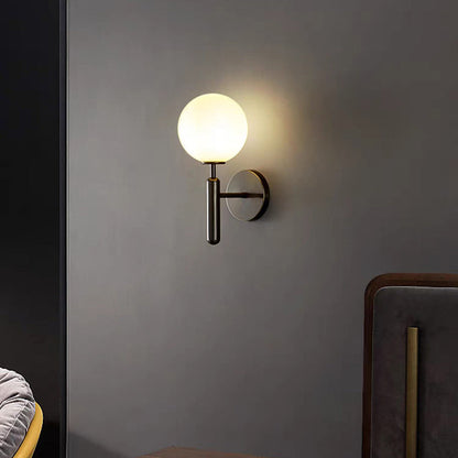 Scandinavian Globe Copper Glass 1-Light Wall Sconce Lamp