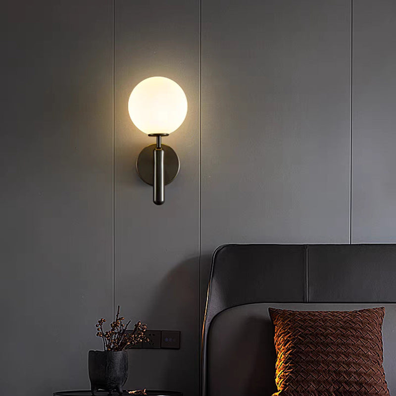 Scandinavian Globe Copper Glass 1-Light Wall Sconce Lamp